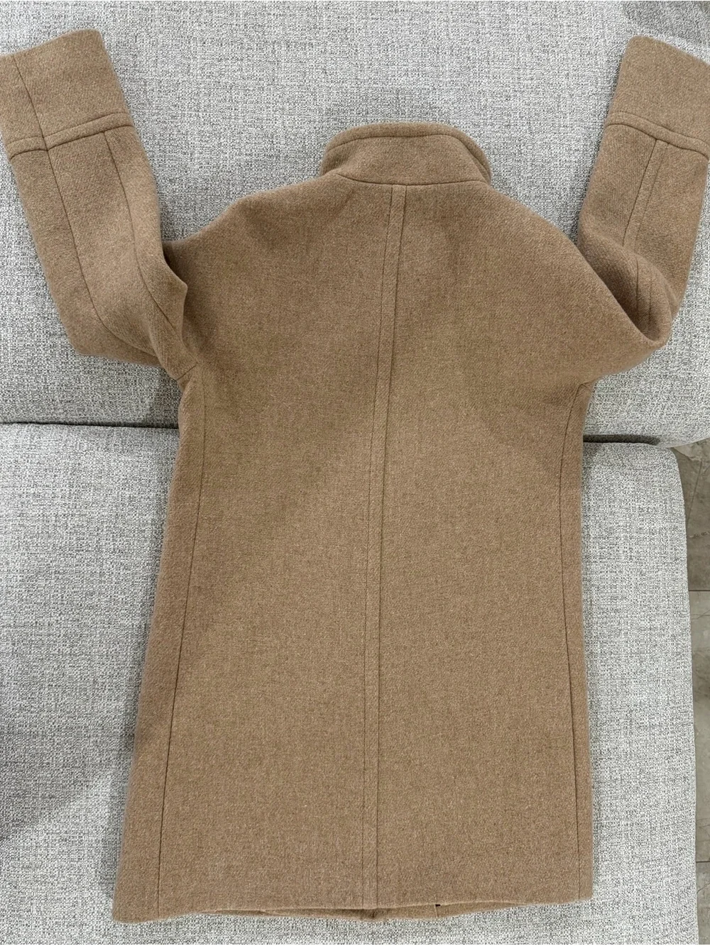 J. Crew Wool Stadium Cloth by Nello Gori Cocoon Coat Tan B2770 Size 6 - Picture 13 of 16